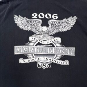 Myrtle Beach Spring Rally T-Shirt Mens 2XL Black 2006 Biker VTG Tee Delta